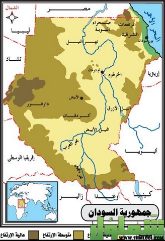 صور خريطة السودان والدول المجاورة بالتفصيل موقع شملول