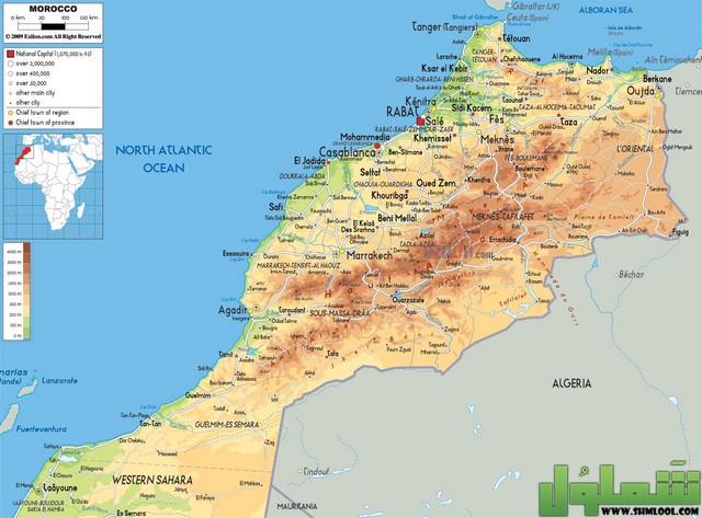 خريطة المغرب وحدودها بالكامل 2021 تريندات