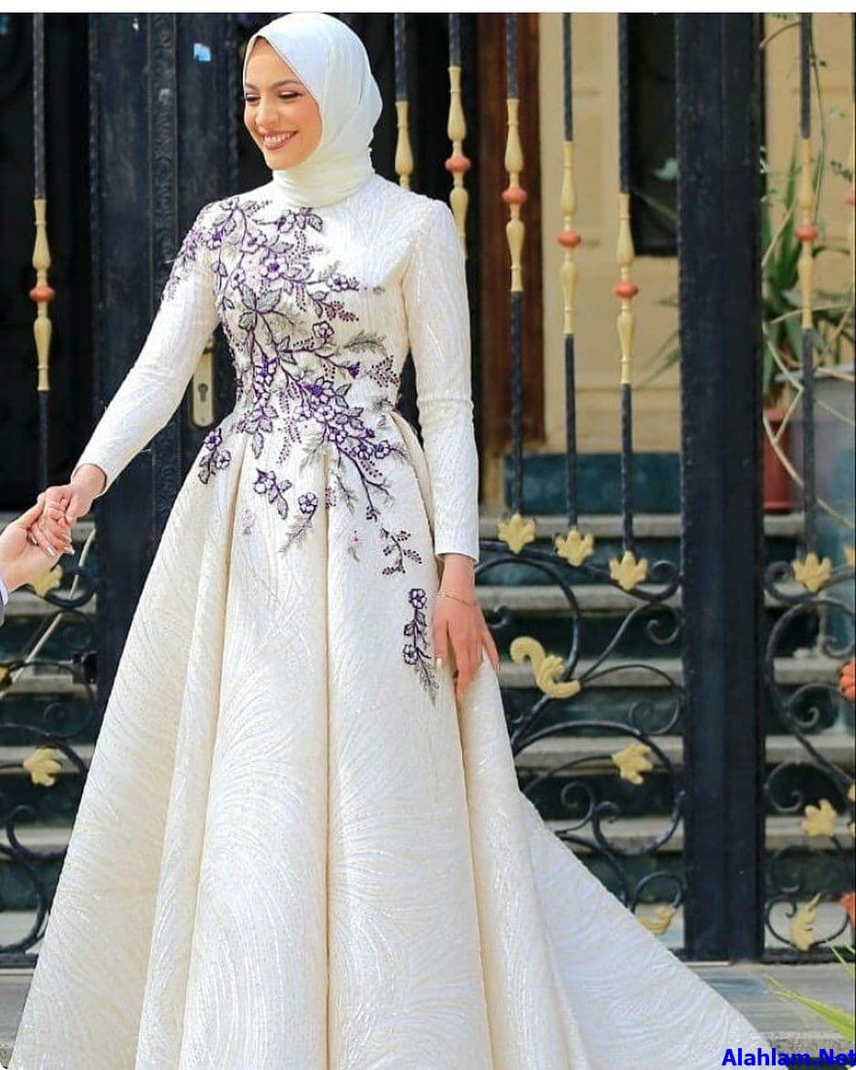 فساتين سهرة للمحجبات 2022 احدث فساتين محجبات موقع شملول
