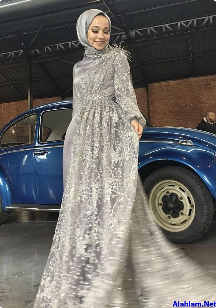 فساتين محجبات احدث الوان فساتين سهرة 2022 فساتين سواريه محجبات - موقع شملول